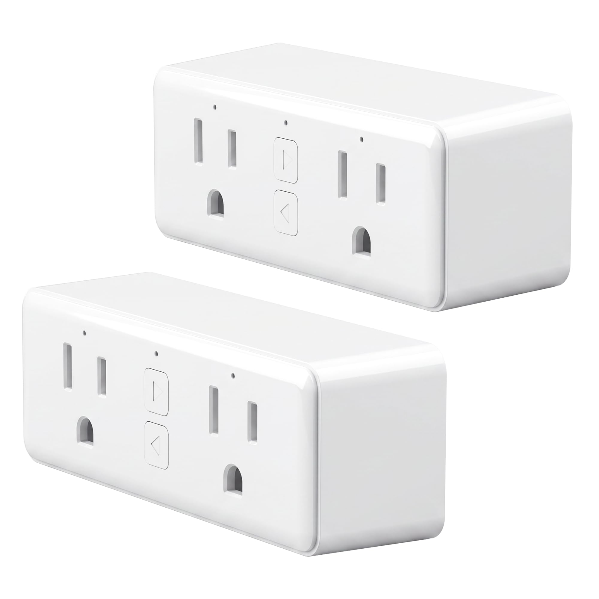 15A WiFi Outlet with Energy Monitoring, 2-in-1 Compact Design, Working with Google & Alexa, Hands-Free Control, ETL & FCC Smart Plug with Dual Outlet for Smarter Control & Energy Monitoring