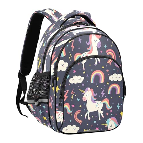 Cute Unicorn Purple Kids School Backpack for Boys Girls Ages 8-14, Backpack Elementary School2