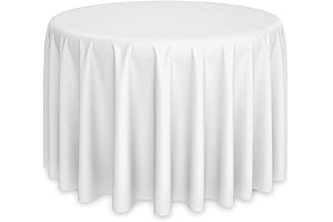 Lann's Linens: Round Tablecloth for Special Occasions - 132 Inch Diameter in Classic White