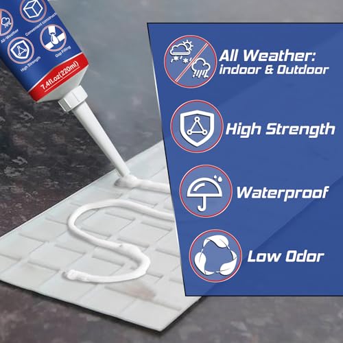 Yeardera CZJS-001-Z Heavy Duty Construction Adhesive, 7.4 Ounce Cement Glue Squeeze Tube, Versatile Construction Glue For Tile, Floor, Stone, Wood thumb #1
