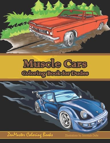 Muscle Cars Coloring Book for Dudes: Adult Coloring Book for Men (Therapeutic Coloring Books for Adults) image 2