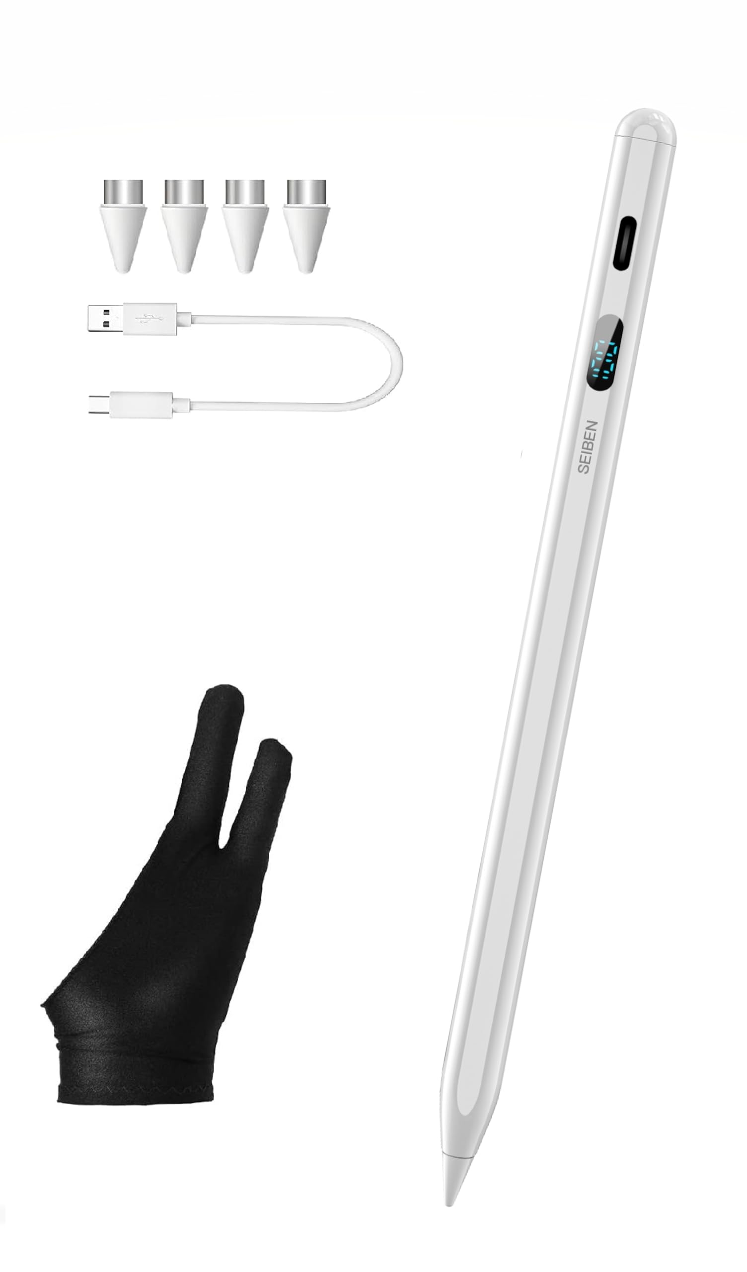 Seiben New Generation Digital Display of Charging Level, Active Universal Stylus Pen for iOS and Android Tablet/Phone, White. Not compatilble with Xiaomi Tablets (B0D3X5F8G1) Amazon Price History, Amazon Price Tracker