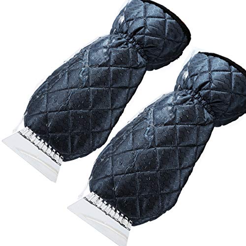 ZFZOO Ice Scraper Mitt Windshield Snow Scrapers with Waterproof Snow Remover Glove Lined