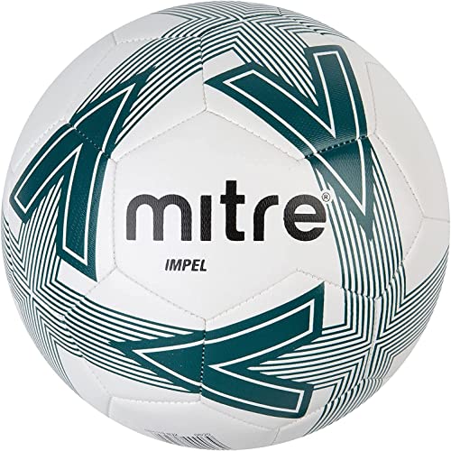 Mitre Balón de fútbol Impel, Blanco/Pitch Green/Negro, 5