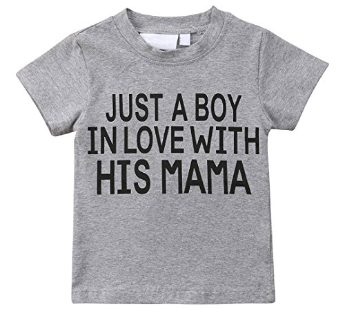 1-6T Toddler Boys Girls Tshirt, Toddler Boys Cotton T-Shirt Pattern, Baby Boys Girls Causal Shirts Tops (5-6 Years, Boy with Mama)