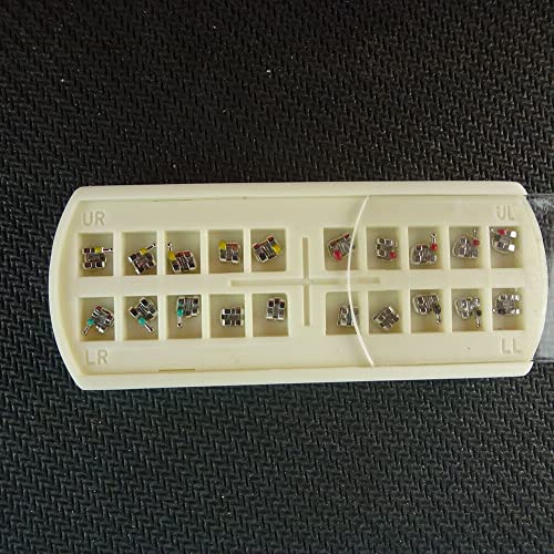Image of SNAWOP Dental Orthodontic Brackets Mini Metal Tooth Braces Roth /MBT(2 Packs MBT 022 3 with Hooks)