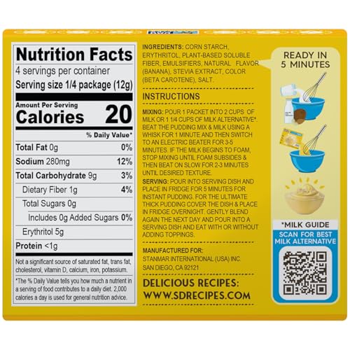 Image of Simply Desserts Banana Instant Pudding, Sugar-Free, 12-Pack - Healthy Dessert, Keto Snacks, Vegan & Diabetic-Friendly, Kosher, 1.7 Oz Ea