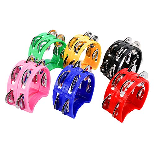 Yaegoo 12 Pack Plastic Hand Tambourine Bells Hand Bell Musical Tambourine #TOP5