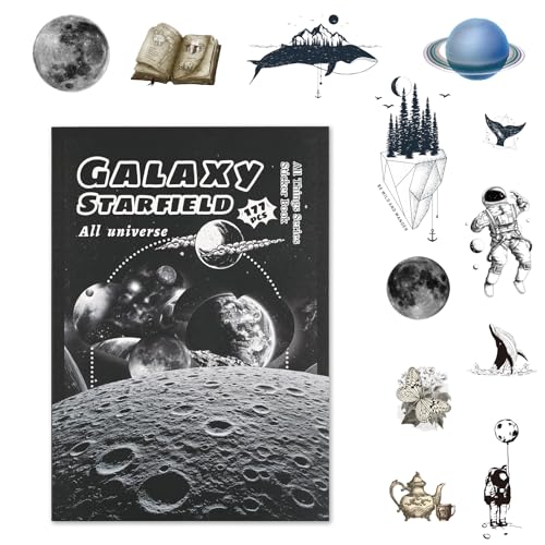 Vintage Scrapbook Celestial Stickers, 20 Sheet Galaxy and Cosmic Sticker for Scrapbooking,...