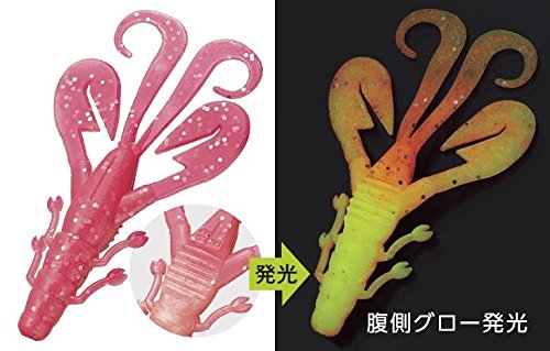 エバーグリーン(EVERGREEN) ワーム ダブルモーション 3.6インチ ロックフィッシュカラー グローピンク #6905 3枚目