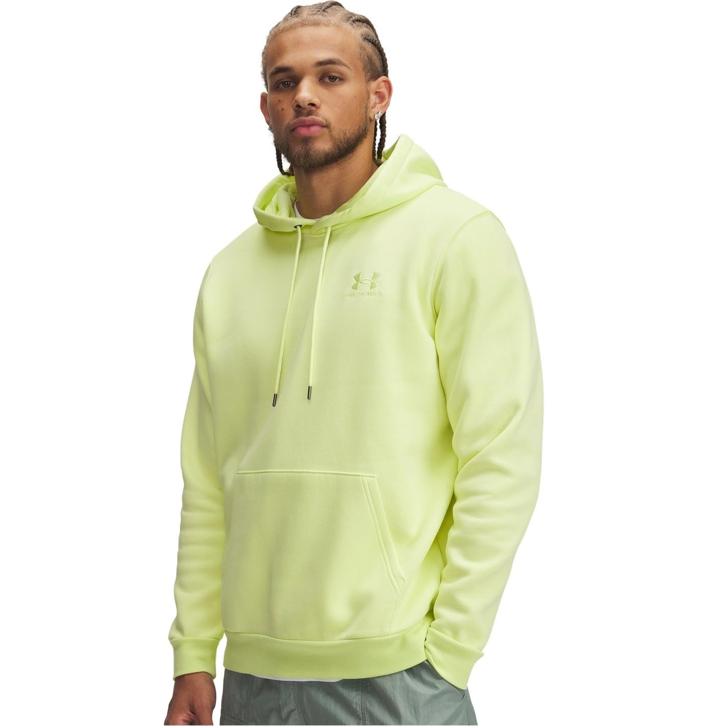 Under Armour Men's Yellow Icon Fleece Hoodie M