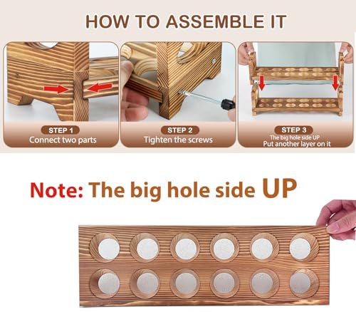 Image of Wooden Egg Holder Countertop, 4-Tier /48-Hole, Stackable