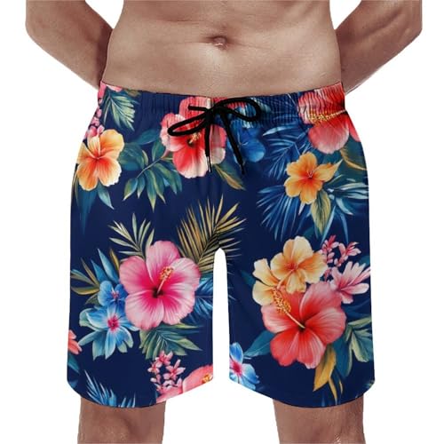 Swimming Board Shorts for Men, Mesh Lining Drawstring Swim Trunks Quick Dry Beach Shorts with Pocket3
