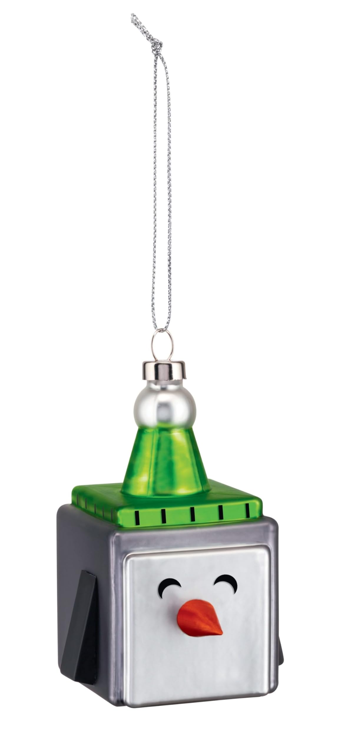 Alessi Snow Cube GJ02 1 - decoratie Kerstmis uit design vintage, afbeelding kerstman, van glas gepompt met de hand versierd, veelkleurig