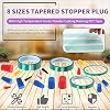 Swpeet 104Pcs 36 Yards 4 Sizes 1/4,1/2, 7/10, 1 Green Powder Coating Masking PET Tape with High Temp Silicone Rubber Protective Tapered Plug Assortment Kit for Painting, Powder Coating