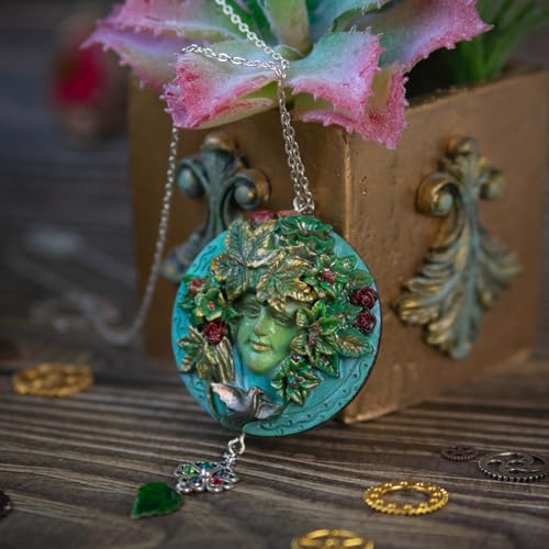 Funshowcase 3023 3024 Greenman And Greenwoman Plaque Sculpture Silicone Molds Set For Fondant Cake Decoration, Epoxy Resin Jewelry Casting, Polymer Clay Concrete Cement Craft 2Inch thumb #8