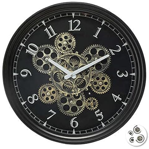Reloj Mecánico Negro 37cm Cover