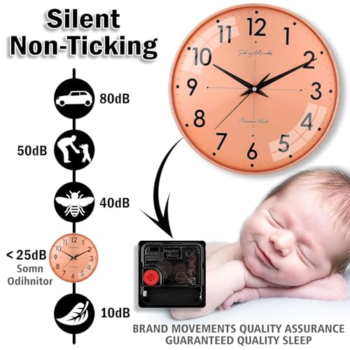 Image of Sehaz Artworks Wall Clock for Living Room Stylish | Wall Watch for Living Room Stylish | Traditional Wall Clock for Hall Big Size | Metal Dial - Copper 32x32 CM