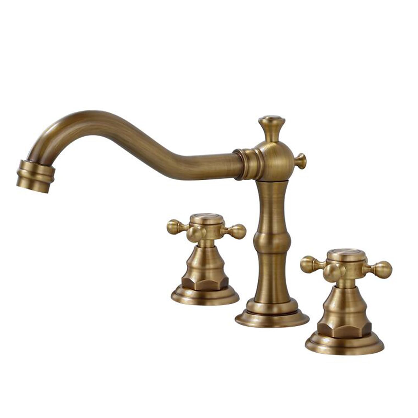 ANVLOJRIH Basin Mixer Tap Bathroom Sink Taps Bathroom Sink Taps 3 Hole 2 Handle Split Brass Basin Tap-Antique Lavatory Sink Faucet