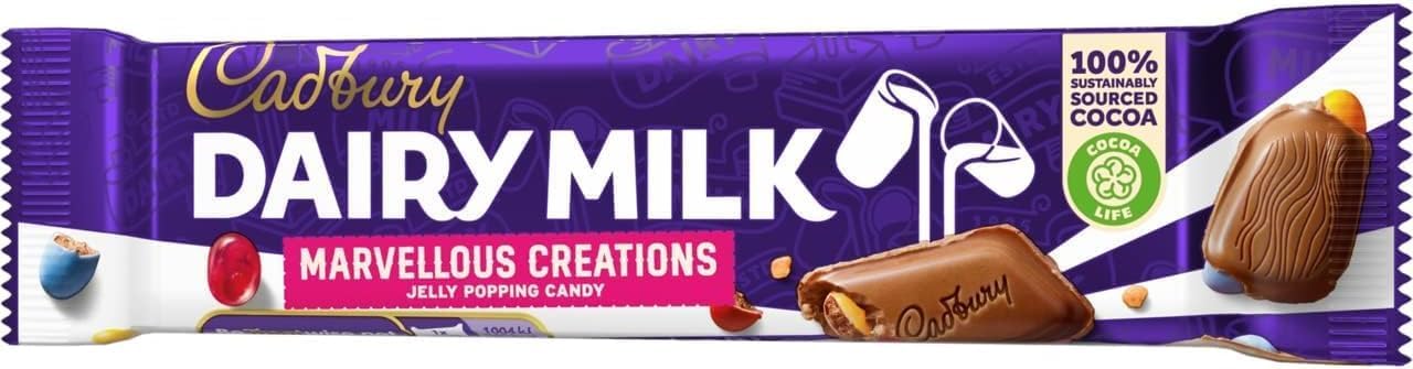 Dairy Milk Marvellous Creations Jelly Popping Candy Bar 47g Delicious Tasty And Twisty Treat Gift Hamper For Birthday,Easter For All Occasions (6)