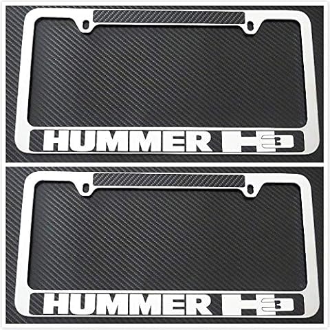 Tuesnut 2X Stainless Steel Carbon Fiber Vinyl License Plate Frame Covers Holder Screws Caps Rust Free for Hummer H3 Cover