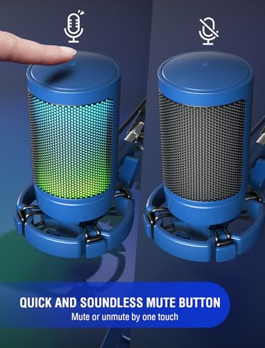 FIFINE Gaming Streaming USB PC Microphone for Mac OS/Windows, AmpliGame Condenser Cardioid Mic with RGB for Video Vocal Recording Twitch Discord,... - Image 2