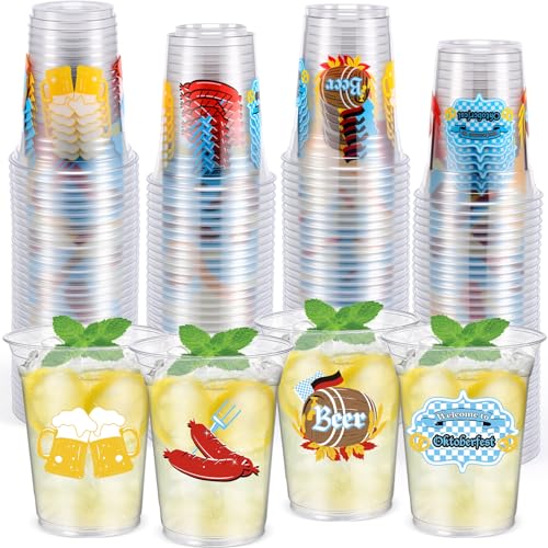 Honeydak 50 Pcs Oktoberfest Cups 12 oz Beer Bavarian Plastic...