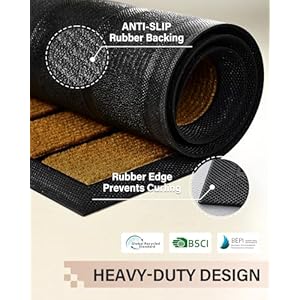 Front Door Mat for Outdoor Entrance: All Weather Durable Welcome Mat for Indoor Entryway, Patio, Garage, Porch - Thin Absorbent Dirt Trapper Doormat - Weatherproof, Easy to Clean - 30" x 17", Brown Front Door Mat for Outdoor Entrance All Weather Durable Welcome Mat for Indoor Entryway Patio Garage Porch Thin Absorbent Dirt Trapper Doormat Weatherproof Easy to Clean 30 x 17 Brown