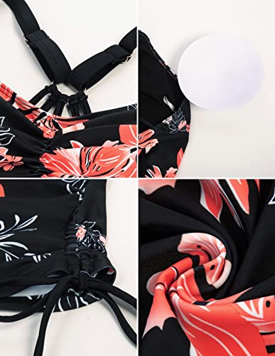 Maternity 2 Piece Athletic Bathing Suits With Tank Top With Boyshorts Black L #TOP4