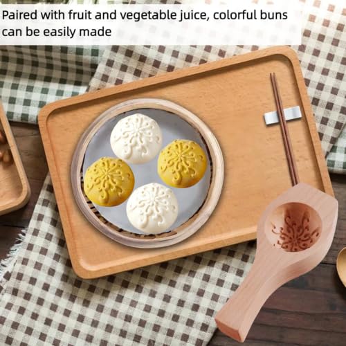 Image of Wooden Bao Bun Maker | Handcrafted, Food-Grade Hardwood, Multi-Purpose, Ergonomic Handle, Non-Stick Surface