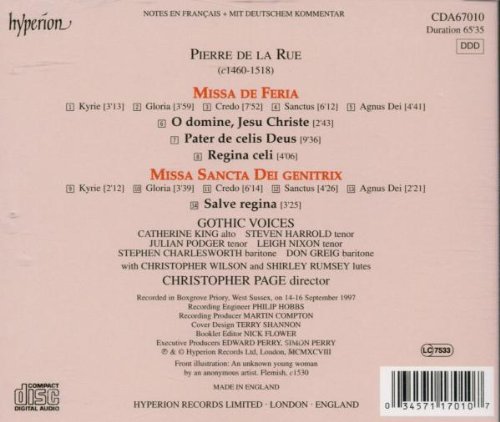 La Rue: Missa De Feria & Missa Sancta Dei genitrix