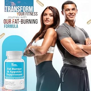 Fat Burner for Women & Men - Appetite Suppressant for Weight Loss - Pills w/Metabolism Booster Thermogenic Weight Loss Supplement - Includes Chromium & Green Tea Extract - 60 Capsules
