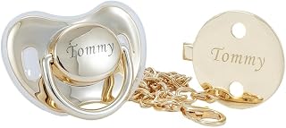 Personalized Baby Pacifier with Name Ideal Gift for Boys and Girls Pacify Custom Bling Pacifier Binky (Gold)