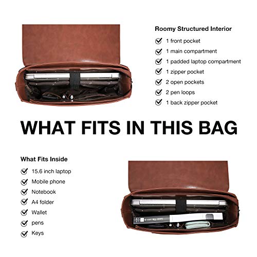 ECOSUSI Women's Briefcase Vegan Leather Laptop Bag for Work Shoulder Computer Satchel Bag with Detachable Bow3