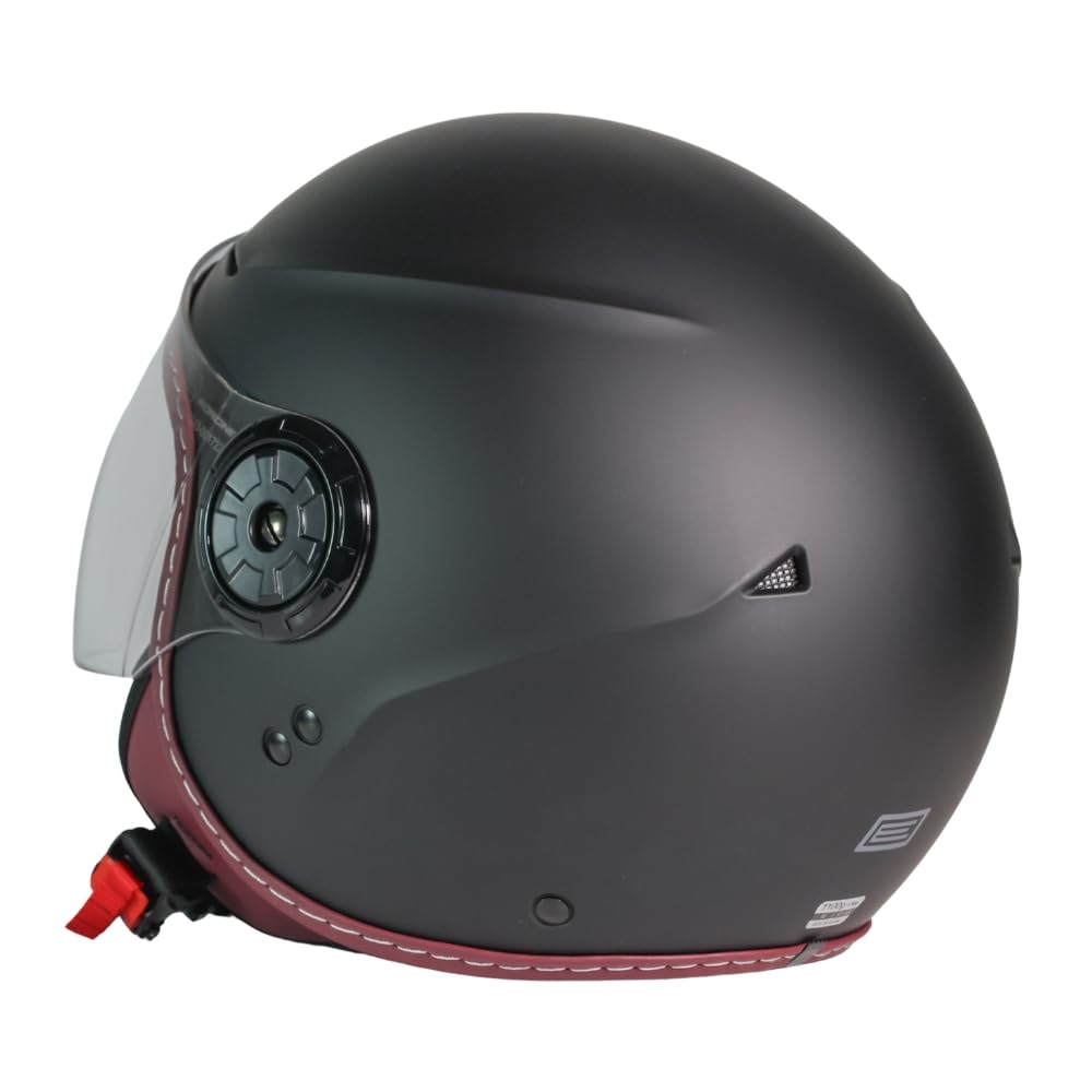 ORIGINE Casco Moto Jet Omologato ECE 22.06, Casco Scooter Urbano Leggero e Compatto con Visiera Trasparente Lunga - 5