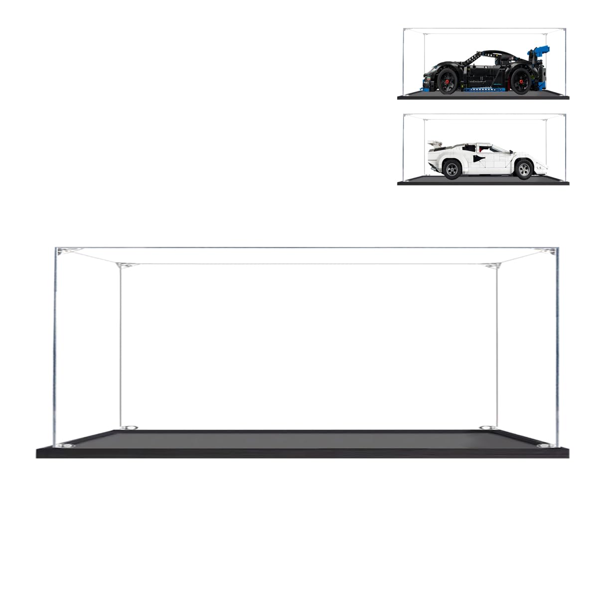 Vitrine pour Lego-42176/10337 - Présentoir Vitrine en Acrylique Transparente pour [Porsche-GT4/Lamborghini-Countach] Modèle - 40x20x15cm