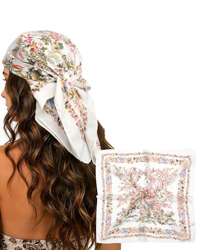 27.5 Square Head Scarf for Women Soft Cotton Feel Bandana Neck Scarf Hair Wraps Accessory