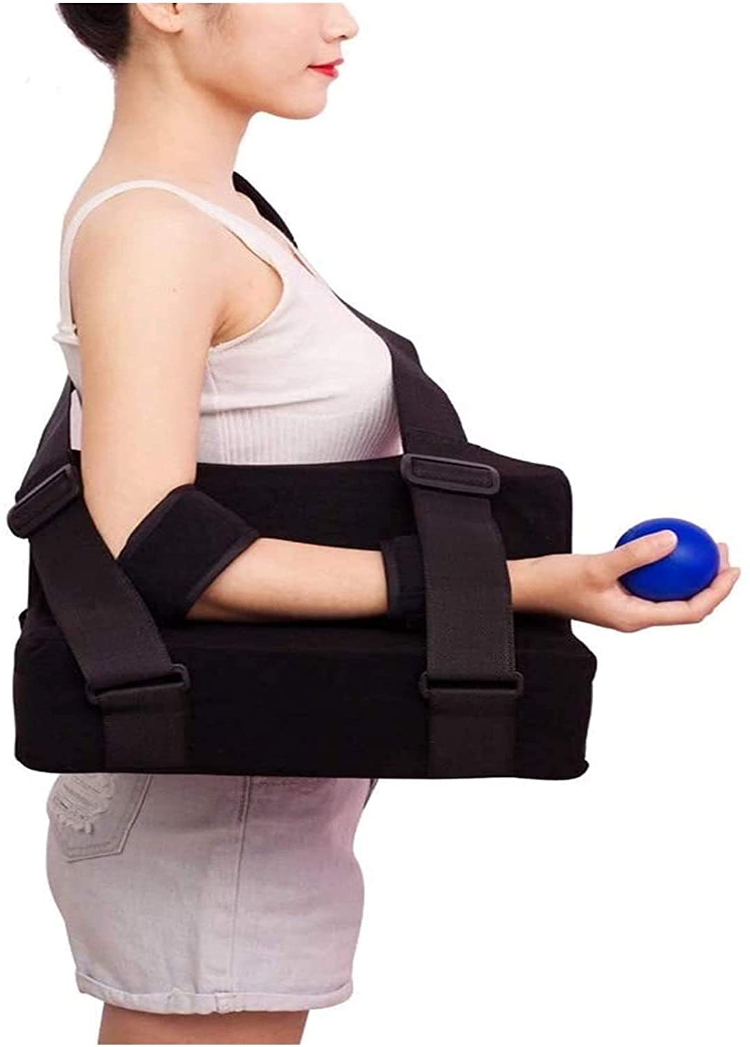 Cabestrillo de brazo médico Inmovilizador de hombro Soporte de manguito rotador Soporte portátil de abducción de hombro Soporte estabilizador con almohada Eslingas de brazo ajustable Inmovil