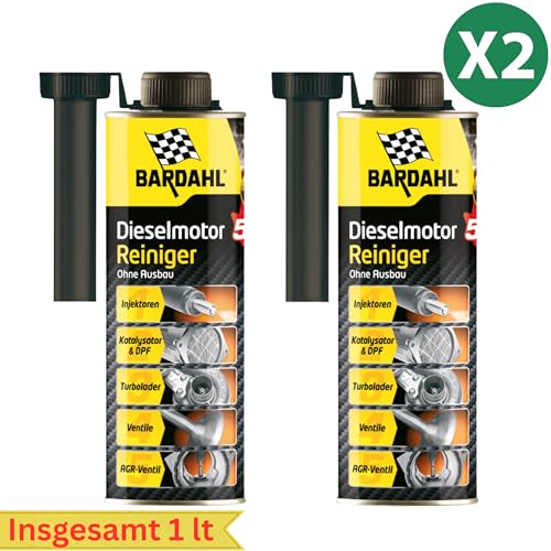 Bardahl Nettoyant de Moteur Diesel 5 en 1 - Nettoyage soupapes & Injecteurs - Filtre à Particules Diesel DPF - 500 ML