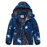 WULFUL Boy's Waterproof Ski Jacket Warm Fleece Hooded Windproof Winter Snow Coat