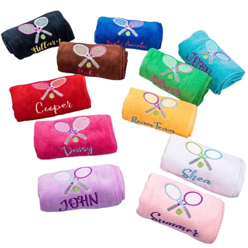 ipetlive Personalized Tennis Towels for Women Men Sweat Embroidered Custom Name Sport Towel Tennis Birthday Gifts for Her 11 Colors 23.62 * 11.81INCH