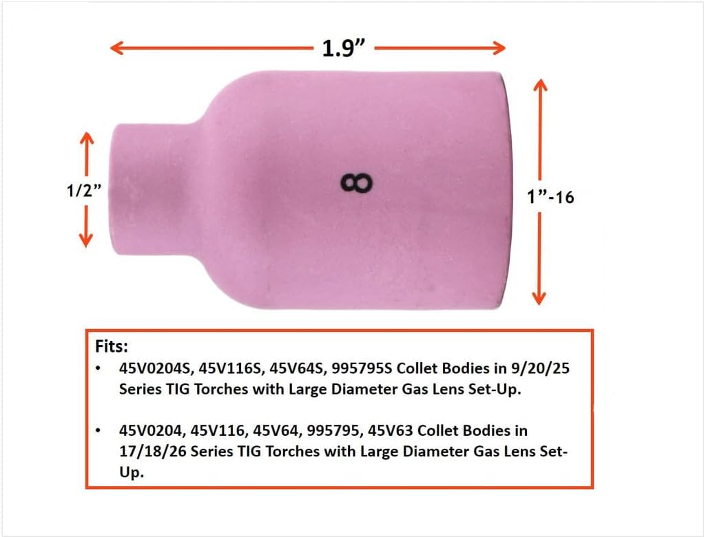 TIG Ceramic #8 Large Jumbo Cup 57N74