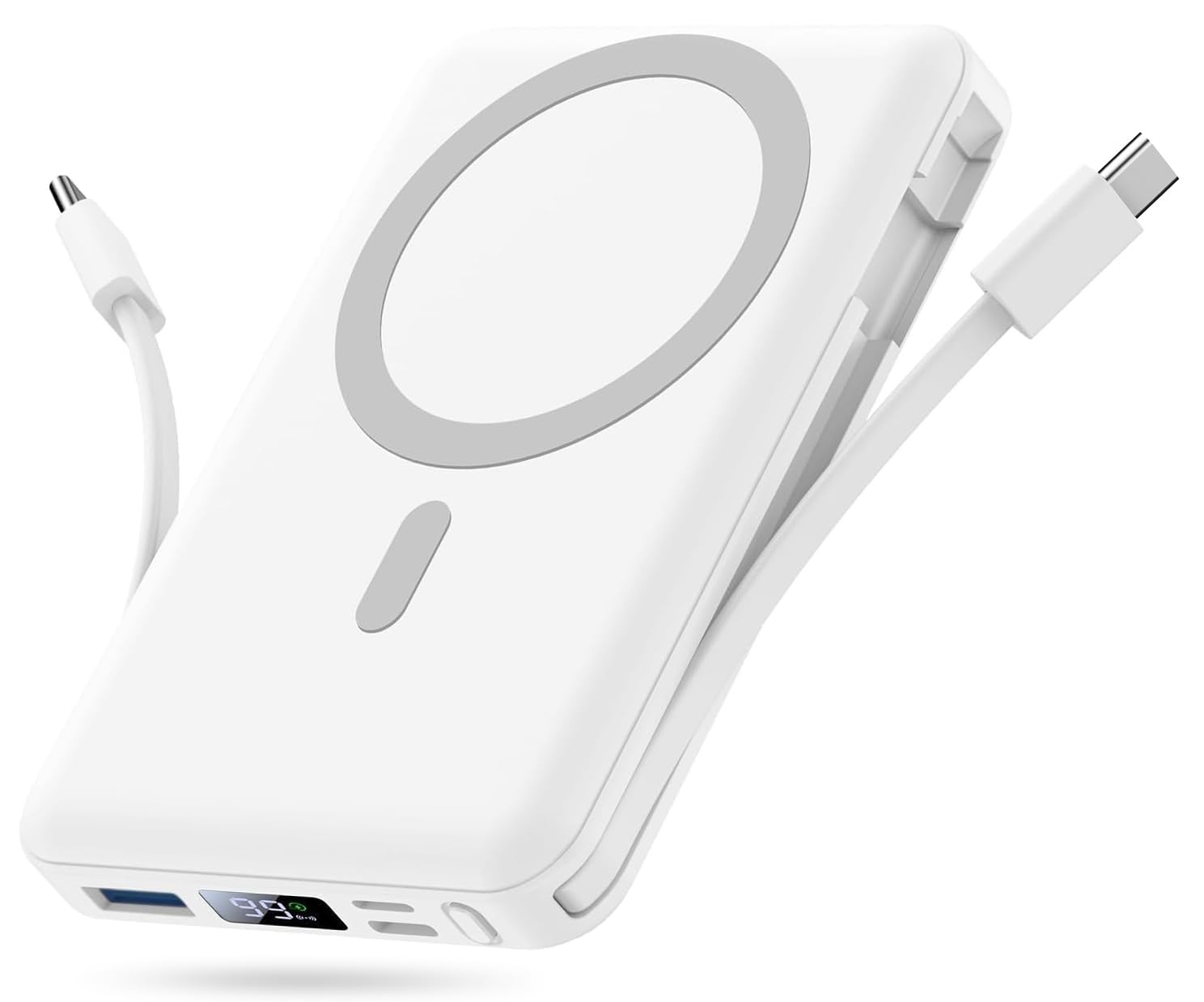 Yiisonger per Magsafe Powerbank 10000mAh, Caricatore Portatile Magnetico Wireless 22,5W, Ricarica Rapida con Display LED e cavo di ricarica USB-C/Lighting per iPhone 16/15/14/13/12 Pro/Pro Max/Plus