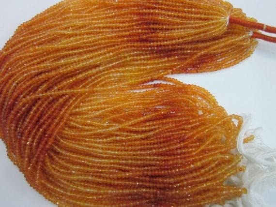 Carnelian 3-4mm fil perle cornaline naturelle facettée pour création bijoux DIY