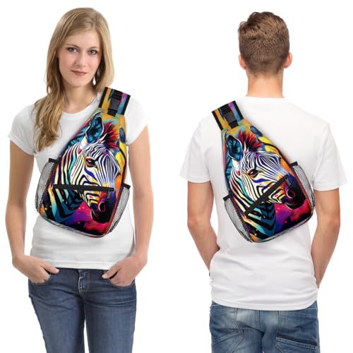 Cute Zebra Crossbody Sling Backpack Sling Bag miniatura 7