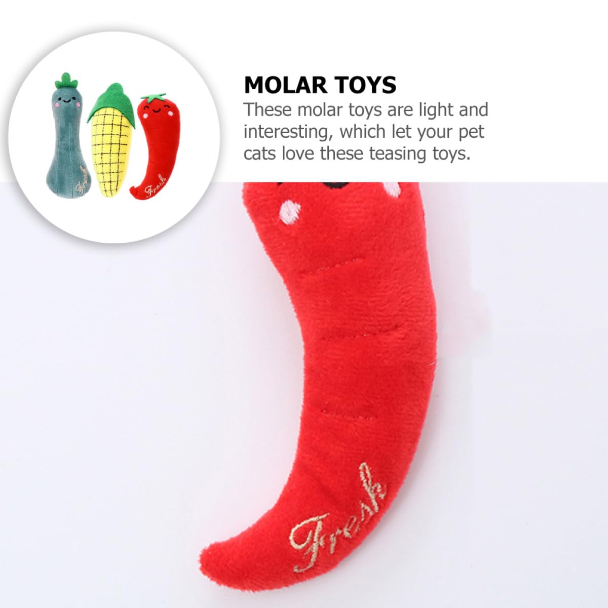 WOONEKY 3pièces Jouet à Herbe à Chat pour Chaton Jouet Molaire Peluche Lot de à Mâcher pour Chat