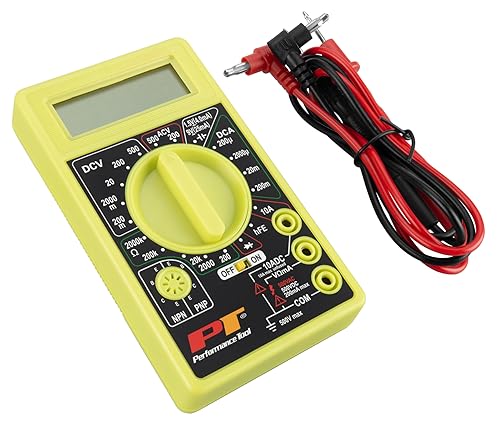 Image of Performance Tool W2974 Digital Multimeter Tester 2000 Counts with AC DC Voltmeter and Ohm Volt Amp Meter, Measures Voltage, DC Current Measurement, Automatic Zero Adjust, 9V Battery Included