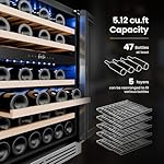 Yeego Wine Fridge Cooler - 24 Inch Dual Zone Wine Fridge Hold 47 Bottles, 40-65°F Wine Refrigerator Glass Door, Built in, Freestanding Under Counter Fridge for Beer Soda Drink Home Bar Office - Image 3
