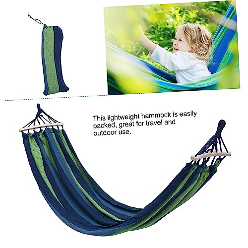 Hamac de camping robuste en toile rayée avec fixations suspendues durables - 5