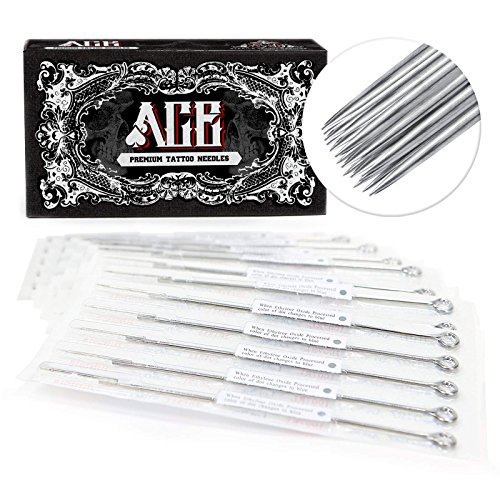 ACE Needles 50 pcs. 18 Round Shader Pre-made Sterile Tattoo Needles - 18RS - Thumbnail 2